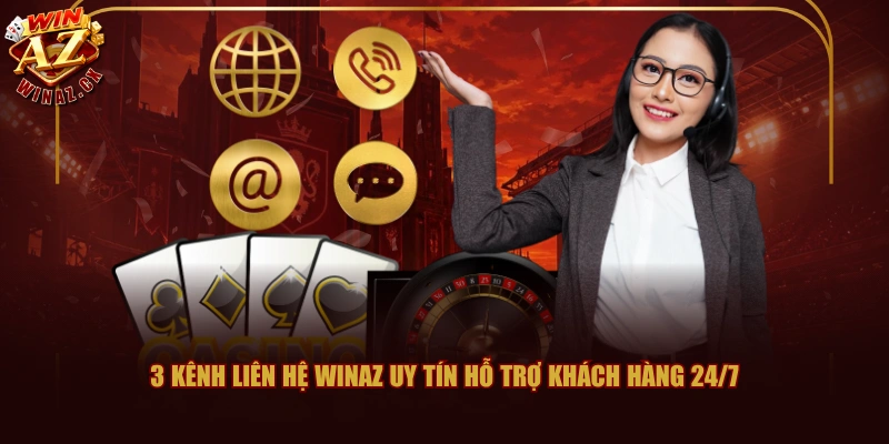 3 kênh liên hệ WINAZ uy tín hỗ trợ khách hàng 24/7